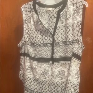 Chico's Black and White Geometric Blouse
